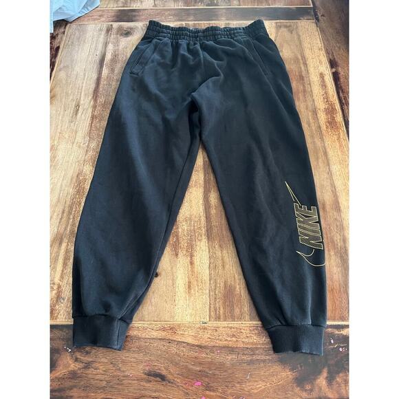 Nike Men's Black Cotton Blended Drawstring Sweatpants Size XL - Picture 1 of 7
